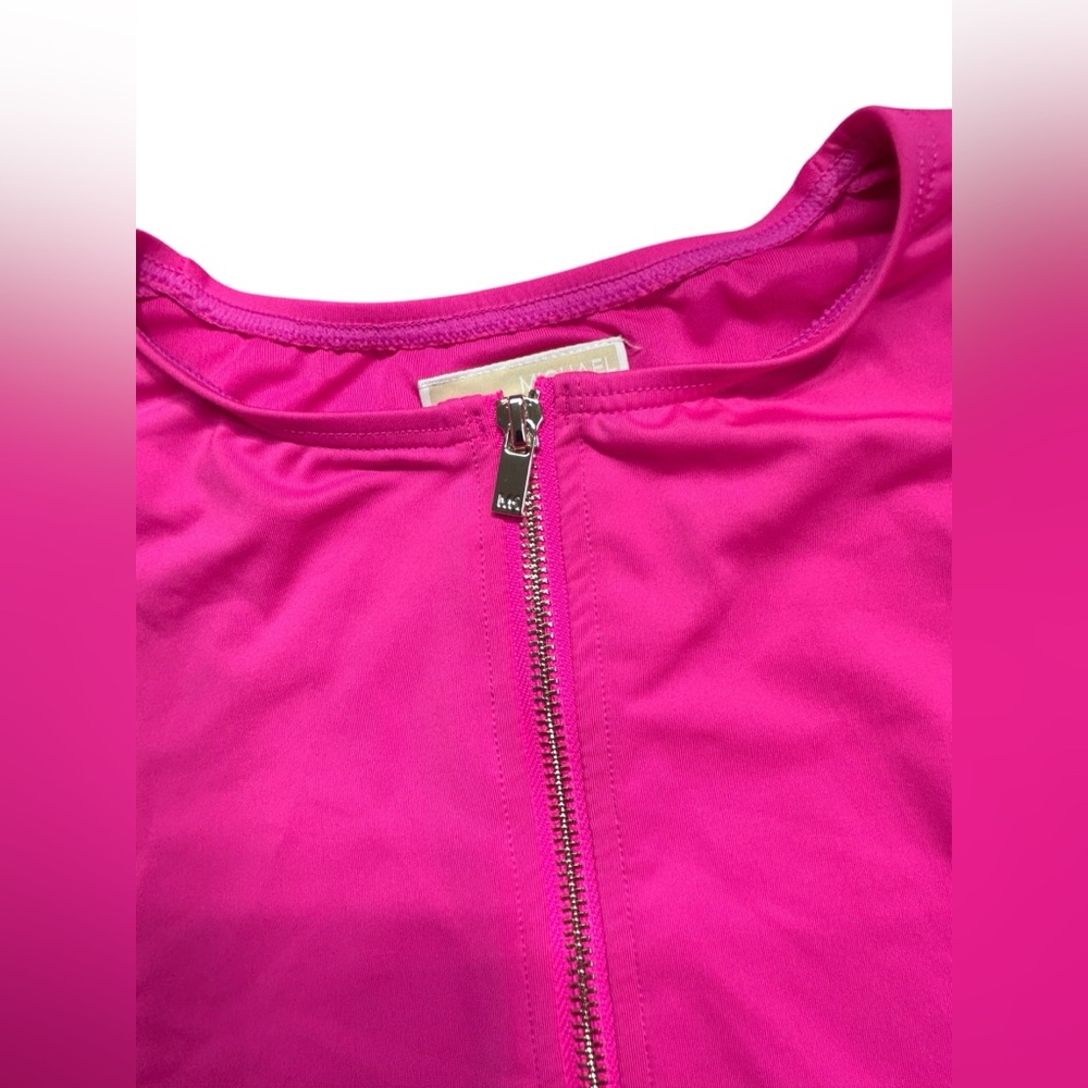 🩷 SOLD MICHAEL KORS Long Sleeve Zip Front One Piece rashguard surf swimsuit NWT - Picture 4 of 11